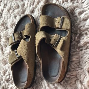 Tan suede Birkenstocks